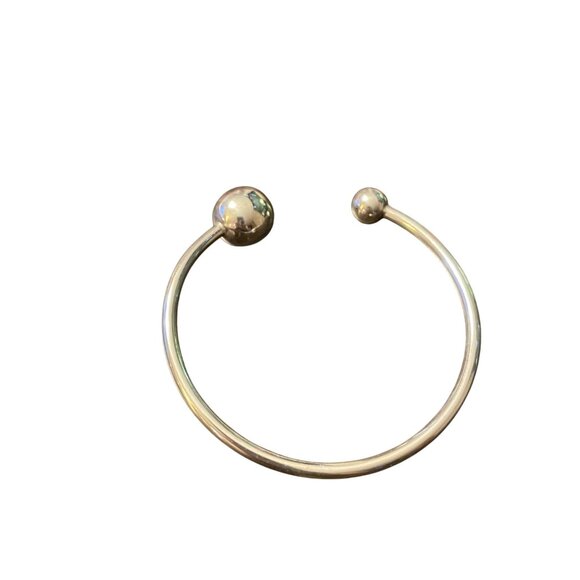 Sterling Silver flexible Adjustable Bangle Cuff Bracelet Dual Ball Ends - Picture 3 of 6